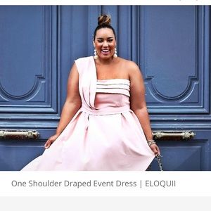 🌸 Eloquii One shoulder Draped Dress NWT